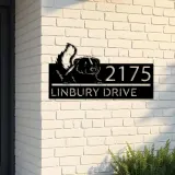 Custom Metal Peeking Skunk Wild animal wildlife Metal Address Sign, House number, Outdoor Number Signage, Yard Sign Address Plate