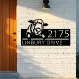 Custom Metal Peeking Sheep farm animal ranch Metal Address Sign, House number, Outdoor Number Signage, Yard Sign Address Plate