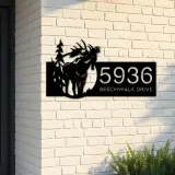 Custom Metal Elk wild life forest Metal Address Sign, House number, Outdoor Number Signage, Yard Sign Address Plate