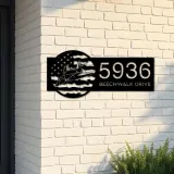 Custom Metal Stealth Fighter Jet airplane US flag Metal Address Sign House number Hanging Address Plaque Yard Sign Outdoor