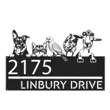 Custom Metal German shepherd cat parrot chicken and goat Metal Address Sign, House number, Outdoor Number Signage, Yard Sign Address Plate