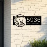 Custom Metal Polar Bear Wild animal wildlife Metal Address Sign, House number, Outdoor Number Signage, Yard Sign Address Plate