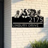 Custom Metal Chicken Cow horse rabbit farmhouse farm animals Metal Address Sign, House number, Outdoor Number Signage, Yard Sign Address Plate