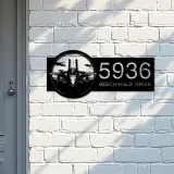 Custom Metal Jet fighter airplane US Airforce Metal Address Sign Custom House number Hanging Address Plaque Yard Sign Outdoor