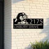 Custom Metal Cute Bunny Rabbit farm animal Metal Address Sign, House number, Outdoor Number Signage, Yard Sign Address Plate
