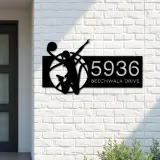 Custom Metal Female girl basketball player Metal Address Sign, House number, Outdoor Number Signage, Yard Sign Address Plate