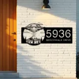 Custom Metal UFO Spaceship Metal Address Sign, House number, Outdoor Number Signage, Yard Sign Address Plate