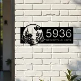 Custom Metal Fish sea life Metal Address Sign, House number, Outdoor Number Signage, Yard Sign Address Plate001