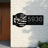 Custom Metal Arborist tree surgeon US flag Metal Address Sign, House number, Outdoor Number Signage, Yard Sign Address Plate