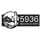 Custom Metal Cactus mountain scene wild life Metal Address Sign, House number, Outdoor Number Signage, Yard Sign Address Plate