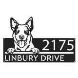 Custom Metal Australian Cattle dog cute puppy Metal Address Sign House number Hanging Address Plaque Yard Sign Outdoor decor