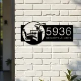 Custom Metal Dentist Dental clinic Metal Address Sign, House number, Outdoor Number Signage, Yard Sign Address Plate