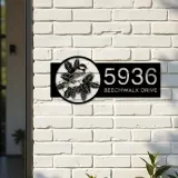 Custom Metal Titmouse bird Metal Address Sign Custom Hanging Address Plaque House number Yard Sign Outdoor Sign