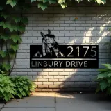 Custom Metal Peeking Horse farm animal ranch Metal Address Sign, House number, Outdoor Number Signage, Yard Sign Address Plate