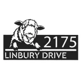 Custom Metal Peeking Sheep farm animal ranch Metal Address Sign, House number, Outdoor Number Signage, Yard Sign Address Plate