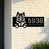Custom Metal Main coon Cute peeking cat kitten Metal Address Sign, House number, Outdoor Number Signage, Yard Sign Address Plate