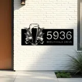 Custom Metal Beer Pub bar Metal Address Sign, House number, Outdoor Number Signage, Yard Sign Address Plate