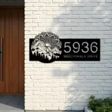Custom Metal Mountain scene wild life Metal Address Sign, House number, Outdoor Number Signage, Yard Sign Address Plate