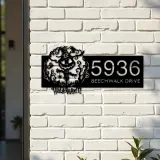 Custom Metal Scarecrow Halloween Metal Address Sign House number Hanging Address Plaque Yard Outdoor Sign