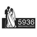 Custom Metal Couple Dancing bride and groom Metal Address Sign, House number, Outdoor Number Signage, Yard Sign Address Plate