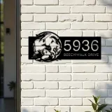 Custom Metal Ocean scene sea life dolphins Metal Address Sign, House number, Outdoor Number Signage, Yard Sign Address Plate