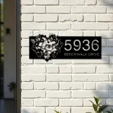 Custom Metal Floral Love heart butterfly Metal Address Sign, House number, Outdoor Number Signage, Yard Sign Address Plate