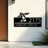 Custom Metal Peeking Donkey farm animal ranch Metal Address Sign, House number, Outdoor Number Signage, Yard Sign Address Plate