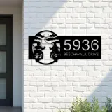Custom Metal Biker brothers sunset Motocycle rider Metal Address Sign, House number, Outdoor Number Signage, Yard Sign Address Plate
