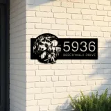 Custom Metal Moose with a calf Wild animal wildlife Metal Address Sign, House number, Outdoor Number Signage, Yard Sign Address Plate