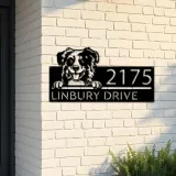 Custom Metal Australian Shepherd dog cute puppy Metal Address Sign House number Hanging Address Plaque Yard Sign Outdoor decor