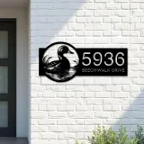 Custom Metal Duck Metal Address Sign Custom Hanging Address Plaque House number Yard Sign Outdoor Sign