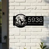 Custom Metal Beagle Cute dog puppy Metal Address Sign, House number, Outdoor Number Signage, Yard Sign Address Plate