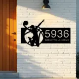 Custom Metal Female girl basketball player Metal Address Sign, House number, Outdoor Number Signage, Yard Sign Address Plate