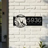 Custom Metal Polar Bear Wild animal wildlife Metal Address Sign, House number, Outdoor Number Signage, Yard Sign Address Plate
