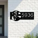 Custom Metal American Soldier US flag Metal Address Sign, House number, Outdoor Number Signage, Yard Sign Address Plate