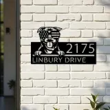 Custom Metal Staffordshire Bull Terrier Dog Metal Address Sign House number Hanging Address Plaque Yard Sign Outdoor decor