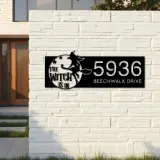 Custom Metal The witch is in halloween Metal Address Sign, House number, Outdoor Number Signage, Yard Sign Address Plate