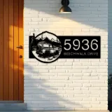 Custom Metal Offroad car mountain Metal Address Sign, House number, Outdoor Number Signage, Yard Sign Address Plate