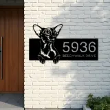 Custom Metal Oriental Shorthair Cute peeking cat Metal Address Sign, House number, Outdoor Number Signage, Yard Sign Address Plate