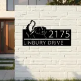 Custom Metal Peeking Skunk Wild animal wildlife Metal Address Sign, House number, Outdoor Number Signage, Yard Sign Address Plate