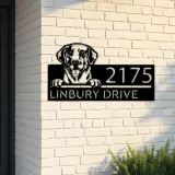 Custom Metal Labrador dog Cute puppy Metal Address Sign House number Hanging Address Plaque Yard Sign Outdoor decor