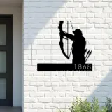 Custom Metal Bow hunting Bowhunter Archer Metal Address Sign Custom Hanging Address Plaque Yard Sign Outdoor Sign