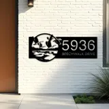 Custom Metal Ducks Wild animal wildlife Metal Address Sign, House number, Outdoor Number Signage, Yard Sign Address Plate