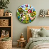 Farm Animals Barnyard Kids Room Wall Clock
