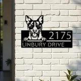 Custom Metal Rat Terrier Dog Cute puppy Metal Address Sign House number Hanging Address Plaque Yard Sign Outdoor decor