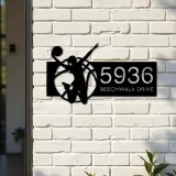 Custom Metal Female girl basketball player Metal Address Sign, House number, Outdoor Number Signage, Yard Sign Address Plate