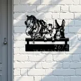 Custom Metal Horse Mule Goat farmhouse farm animals Metal Address Sign, House number, Outdoor Number Signage, Yard Sign Address Plate