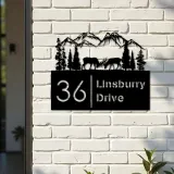 Custom Metal Deer buck forest Metal Address Sign, House number, Outdoor Number Signage, Yard Sign Address Plate