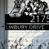 Custom Metal Chicken Cow horse farmhouse farm animals Metal Address Sign, House number, Outdoor Number Signage, Yard Sign Address Plate