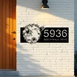 Custom Metal Hummingbird Flowers Metal Address Sign, House number, Outdoor Number Signage, Yard Sign Address Plate